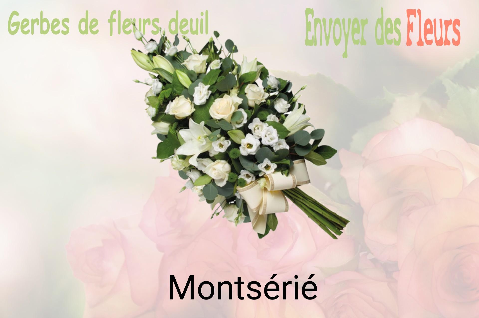 Gerbe de fleurs de deuil livrée à Montsérié